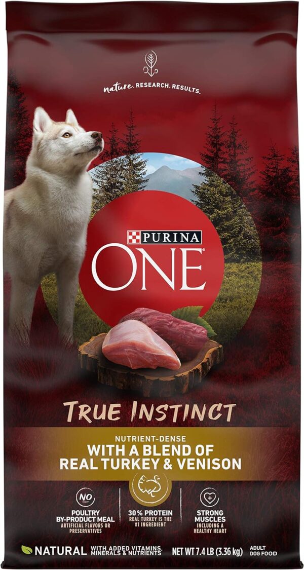 Purina ONE True Instinct With A Blend Of Real Turkey and Venison Dry Dog Food - 7.4 lb. Bag