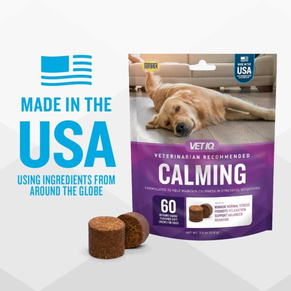 VetIQ Calming Support Supplement for Dogs, Calming Chews Help Manage Stress and Promote Relaxation, Anxiety Relief for Dogs, Made in The USA, 60 Count - Image 5