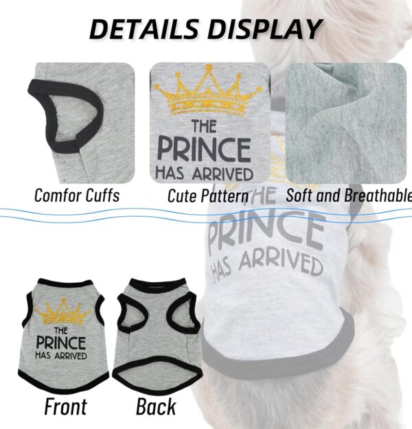 Dog Shirts Boy Dog Clothes for Small Dogs Puppy Clothes Boy Printed Vest 4 Pieces Stretchy Soft Cool Dog T-Shirts Pet Pullover Sweatshirt Summer Sleeveless Breathable Shirt for Cat Dog(Gray, Medium) - Image 6