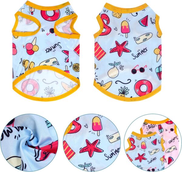 5 Pieces Dog Shirts Pet Printed Puppy Clothes Soft Dog Sweatshirt Pullover Dog T Shirts Summer Puppy Clothes Dog Outfits for Small Medium Dogs and Cats Apparel (Small) - Image 3