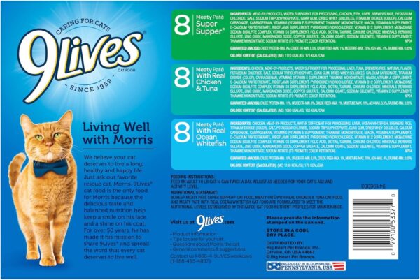 9Lives Seafood & Poultry Favorites Wet Cat Food Variety 5.5 Ounce Can (Pack of 24) - Image 2