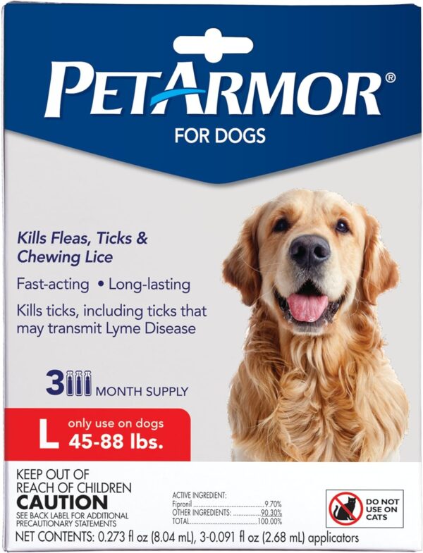 PetArmor for Dogs, Flea and Tick Treatment for Large Dogs (45-88 Pounds), Includes 3 Month Supply of Topical Flea Treatments - Image 8