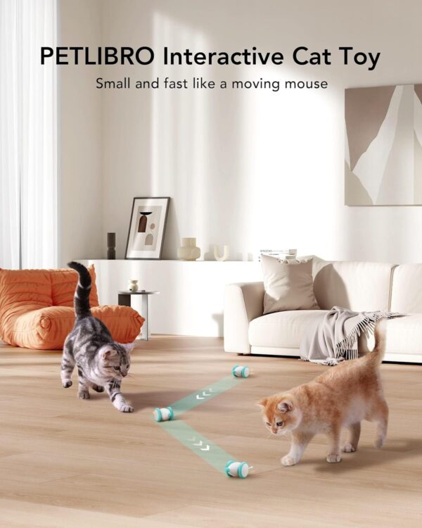 PETLIBRO Interactive Cat Toys for Indoor Cats, Automatic Cat Toy with LED Lights, Cat Mouse Toys, Smart Sensing Moving Electric Cat Toys, USB Rechargeable - Image 3