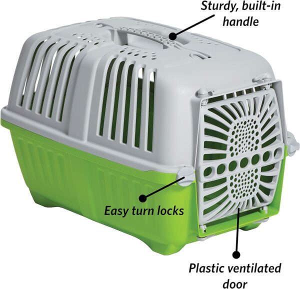 MidWest Homes for Pets Spree Travel Pet Carrier, Green | Hard-Sided Pet Kennel Ideal for Toy Dog Breeds, Small Cats & Small Animals | Dog Carrier Measures 19.1L x 12.5 W x 13H - Inches - Image 4