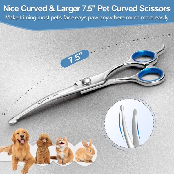 Gimars Titanium Coated Professional 6 in 1 4CR Stainless Steel Dog Grooming Scissors with Safety Round Tip, Heavy Duty Pet Grooming Scissor for Dogs, Cats and Other Animals - Image 2