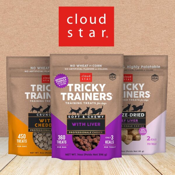 Cloud Star Tricky Trainers Soft & Chewy Dog Training Treats 14 oz Pouch, Cheddar Flavor, Low Calorie Behavior Aid with 360 treats - Image 9