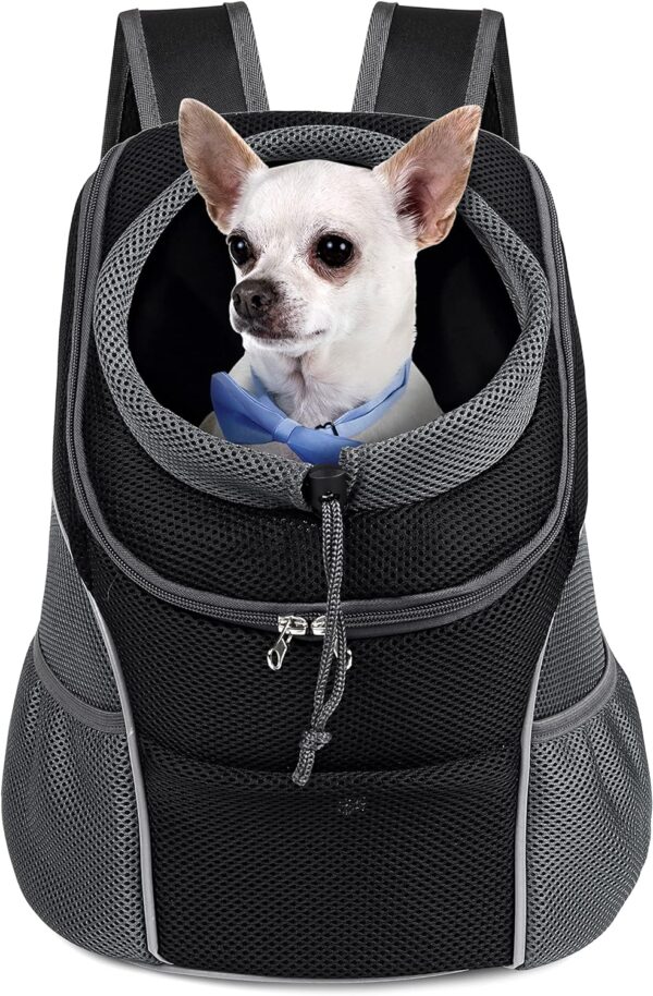 WOYYHO Pet Dog Carrier Backpack Side Storage Pockets Dog Backpack Carrier Adjustable Straps Dog Head-Out Backpacks Puppy Front and Back Carrier for Small Dogs Cats