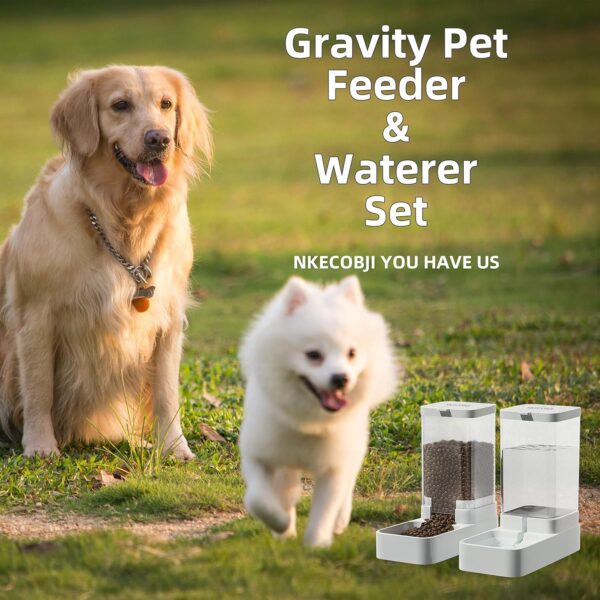 Gravity Pet Feeder and Water Dispenser Set, Automatic Dog Feeder and Dog Water Dispenser for Dogs Cats Pets Animals Large Capacity(3.8L) - Image 6