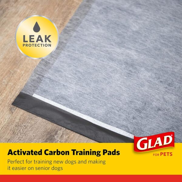 Glad for Pets Black Charcoal Training Pads for Dogs - Super Absorbent & Odor Neutralizing Dog Potty Pads, Leak-Resistant Puppy Pee Pads, Pheromone Attractant for Easy Training, 23" x 23" - 100 Count - Image 2