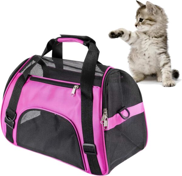 Cat Carriers Cat Soft-Sided Carriers Pet Carrier Soft-Sided Carriers for Cat Carriers Dog Carrier for Small Medium Cats Dogs Puppies Airline Approved Cat Travel Carrier (Small, Purple)