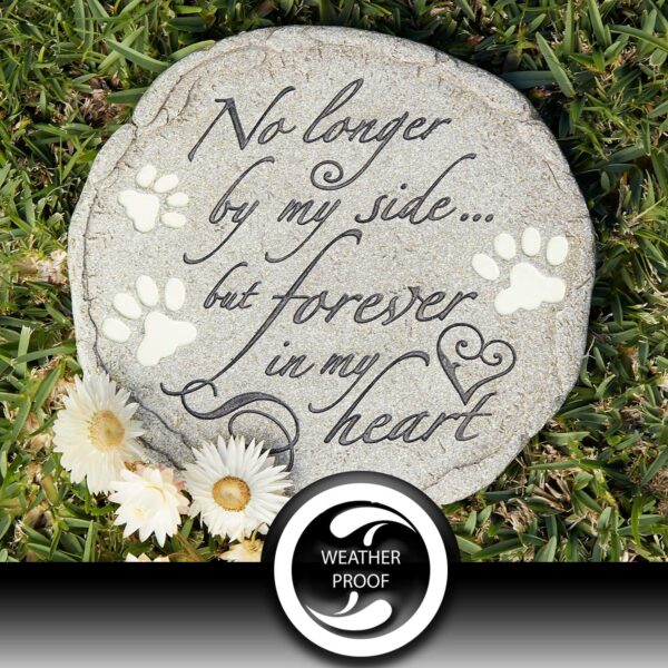 Cat or Dog Grave Marker or Garden Memorial Stone. No Longer By My Side But Forever In My Heart, Rainbow Bridge Pet Memorial Gifts. Waterproof and Weatherproof Pet Plaque, Condolence Gift - Image 5