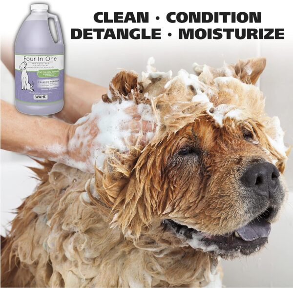 Wahl USA 4-in-1 Calming Pet Shampoo for Dogs – Cleans, Conditions, Detangles, & Moisturizes with Lavender Chamomile - Pet Friendly Formula – 64 Oz - Model 821000-050 - Image 2