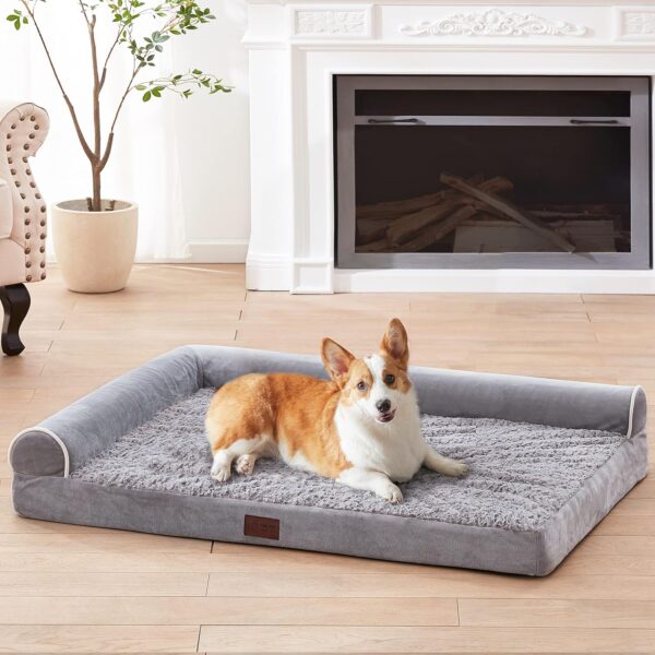 Orthopedic Dog Beds Extra Large Sized Dog, Pet Sofa Bed with Removable Washable Cover, Egg Foam Support, Bolster Cushion for Comfortable Sleep, Waterproof Lining and Non-Slip Bottom - Image 8