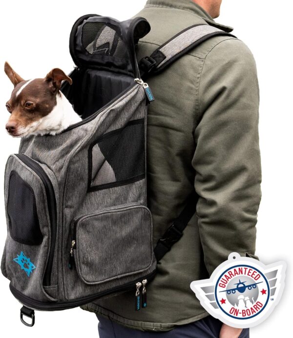 Sherpa 2-in-1 Backpack Travel Pet Carrier, Airline Approved & Guaranteed On Board - Gray, Medium