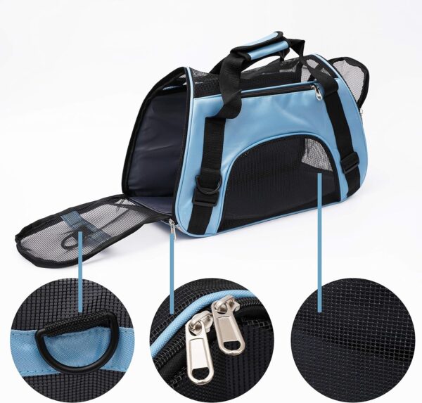 Pet Carrier Soft-Sided Carriers for Cat Carriers Dog Carrier for Small Medium Cats Dogs Puppies Pet Carrier Airline Approved up to 15 Lbs Cat Dog Pet Travel Carrier (Small, Blue) 1 - Image 5