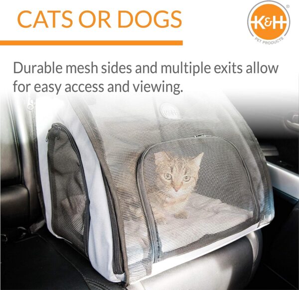 K&H Pet Products Travel Safety Carrier for Pets, Dog Crate for Car Travel, Dog Soft-Sided Carrier for Medium Dogs, Portable Car Seat Kennel, Gray/Black Medium 24 X 19 X 17 Inches - Image 5