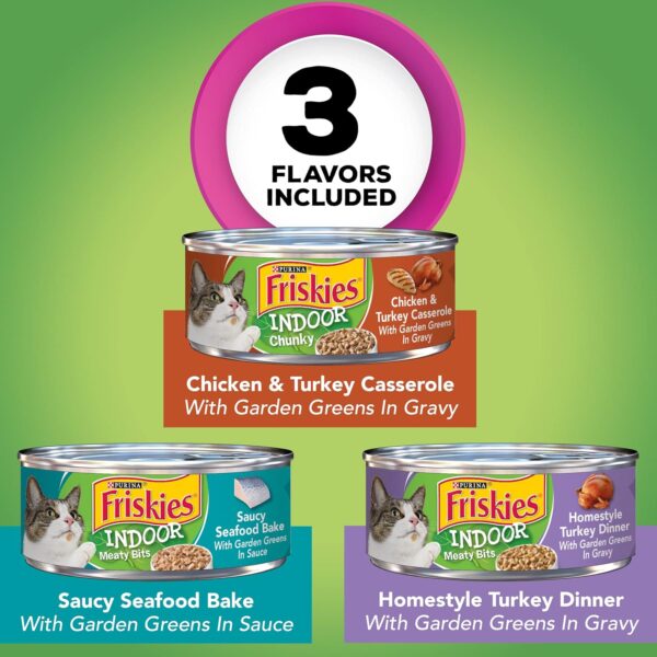 Purina Friskies Indoor Wet Cat Food Variety Pack, Indoor - (Pack of 24) 5.5 oz. Cans - Image 2