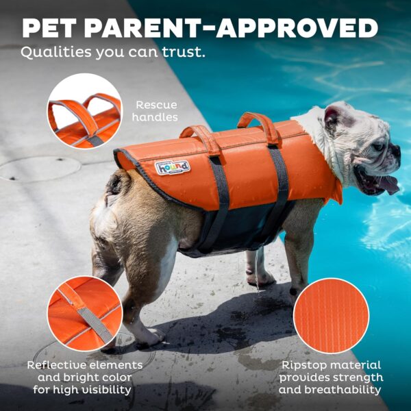 Outward Hound Granby Splash Orange Dog Life Jacket, Large - Image 5