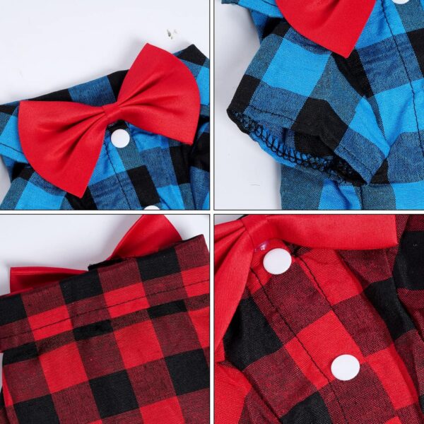 3 Pack Plaid Puppy Cat Shirt Cute Dog Shirt Cat Shirt Dog Plaid Shirt Dog Shirts for Medium Dogs Cats Birthday Party and Holiday Photo - Image 2