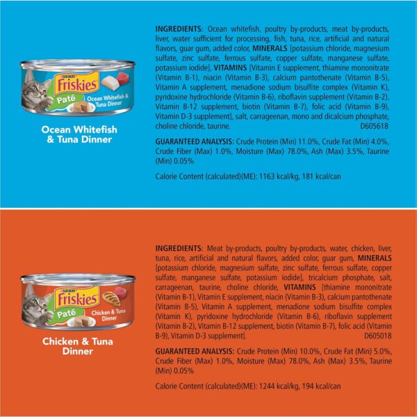 Purina Friskies Wet Cat Food Pate Variety Pack Seafood and Chicken Pate Favorites - (Pack of 40) 5.5 oz. Cans - Image 7