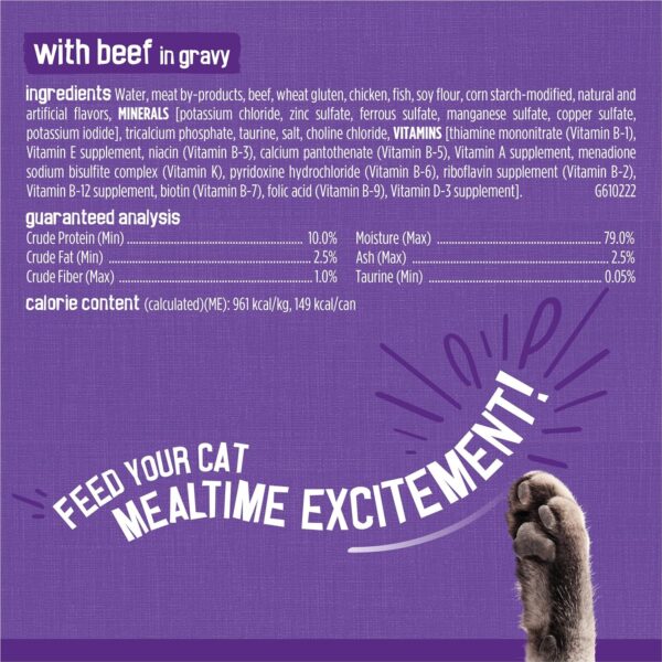 Purina Friskies Gravy Wet Cat Food Variety Pack, Meaty Bits - (Pack of 24) 5.5 oz. Cans - Image 8