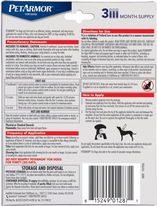 PetArmor for Dogs, Flea and Tick Treatment for Large Dogs (45-88 Pounds), Includes 3 Month Supply of Topical Flea Treatments - Image 9