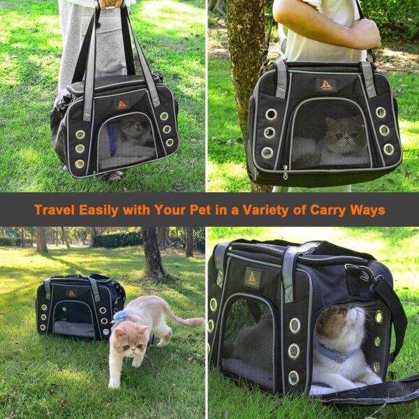 Lifeand Cat Carrier for Large and Medium Cats Under 18lb, Collapsible Soft Sided Pet Carrier, Dog Carrier, Airline Approved for Cats, Small Dogs, Kitten, Pet Privacy Protection Travel Carrier - Image 6