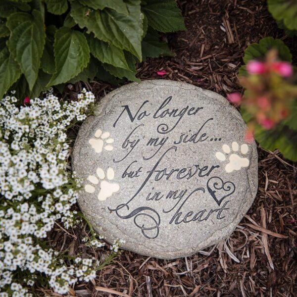 Cat or Dog Grave Marker or Garden Memorial Stone. No Longer By My Side But Forever In My Heart, Rainbow Bridge Pet Memorial Gifts. Waterproof and Weatherproof Pet Plaque, Condolence Gift - Image 2