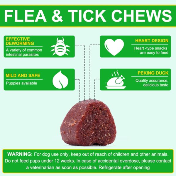 Flea and Tick Prevention for Dogs, 150 Flea & Tick Prevention for Dogs Chewable, Natural Flea and Tick Supplement for Dogs, Oral Flea and Tick Treats for Dogs, Flea and Tick Chews for Dogs,Duck Flavor - Image 4