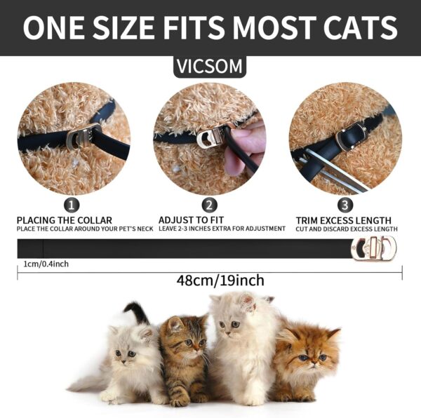 4 Pack Flea Collar for Cats, Cat Flea and Tick Collar 32 Months Cat Flea and Tick Treatment Collar, Waterproof Adjustable Cats Kitten Flea Collar, Tick and Flea Prevention Collar for Cat, Black Grey - Image 4