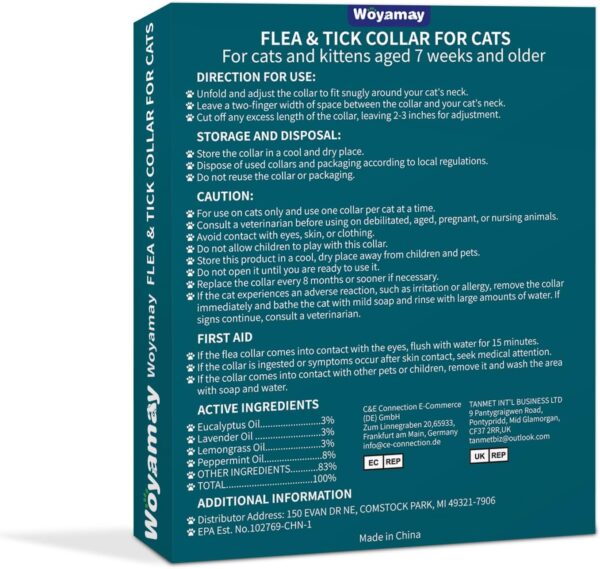 Pink Flea and Tick Collar for Cats, Flea and Tick Prevention for Cats, 8-Month Flea Collar for Cats, Tick Collar for Cats, Water Resistant Cat Flea Collar, One Size Fits All