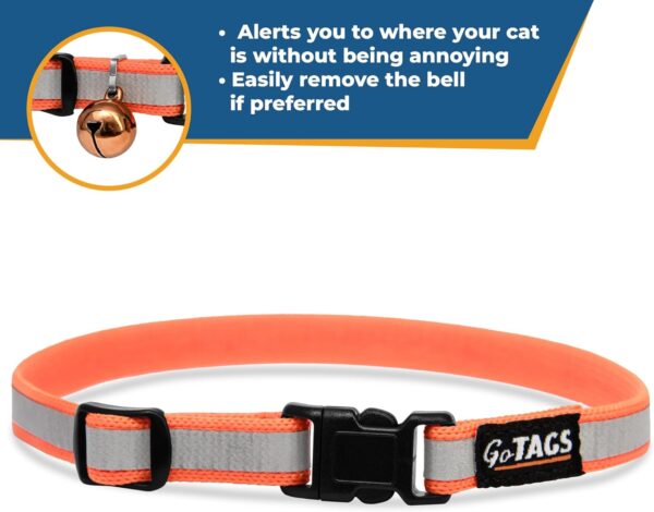 GoTags Personalized Reflective Cat Collars, Engraved Custom Cat Collar with Name and Phone Identification, Breakaway Collar with Safety Release Buckle and Bell, Adjustable for Cats and Kitten, (Pink) - Image 5