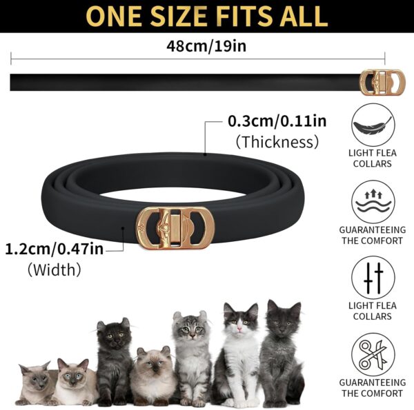 4 Pack Flea Collar for Cats, 32 Months Cat Flea Collars, Adjustable Flea and Tick Prevention for Cats, WaterProof Flea and Tick Collar Cats -Black - Image 7