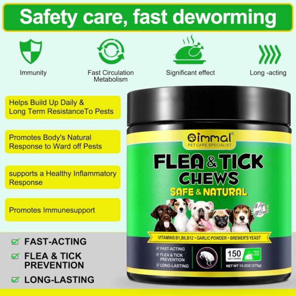 Flea & Tick Prevention for Dogs Chewable, Natural Flea and Tick Supplement for Dogs, Flea and Tick Chews for Dogs, Oral Flea Pills for All Breeds and Ages Dogs02 - Image 2