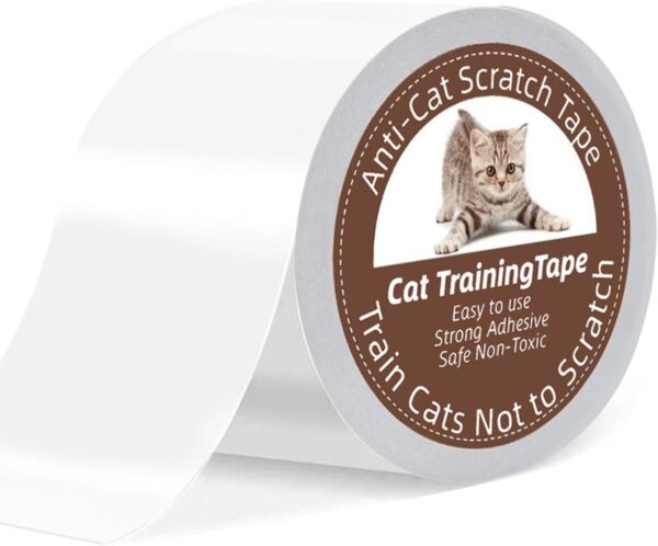 Cat Scratch Tape, 3 inches x 30 Yards Cat Training Tape Furniture Protector for Couch, 100% Transparent Double Sided Anti Scratch Training Adhesive Tape for Cats