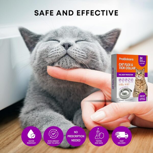 Cat Flea Tick Prevention Collar: Flea Collar for Cats Fleas Repellent Collars - Tick Prevention Collars for Cats Ticks Control for Kitten - 4 Pack 24 Month Protection - Image 7