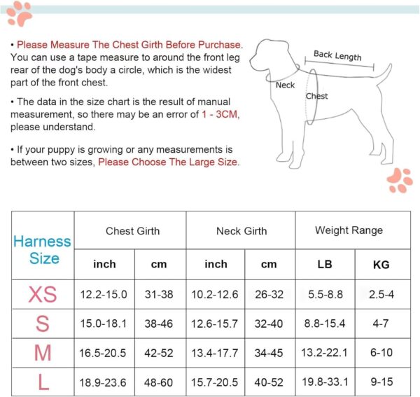 FEimaX Dog Harness Pet X Frame No Pull Step-in Harnesses with Leash Set, Adjustable Reflective Choke Free Puppy with Padded Vest for Small, Medium Dogs and Cats Walking Training - Image 4