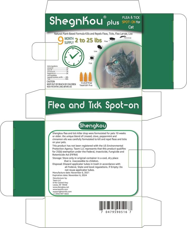 Safe and Strong: Cat Flea and Tick Prevention, Natural Spot-On Formula, 2-25 lbs, (8 Month Supply) - Image 7