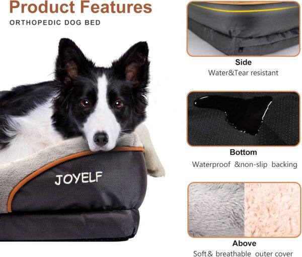 JOYELF Large Memory Foam Dog Bed, Orthopedic Dog Bed & Sofa with Removable Washable Cover and Squeaker Toy as Gift - Image 3