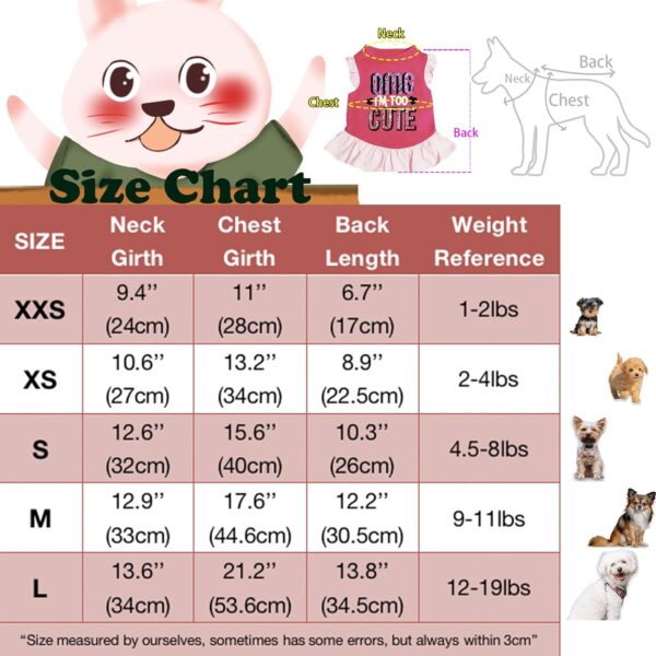 XPUDAC 4 Pieces Dog Dress Shirt Puppy Dog Clothes for Small Dogs Girl Cute Doggie Dress Dog Summer Clothes Dog Apparel for Dogs Cats (Pink Angel, Medium(8-11 lbs)) - Image 6