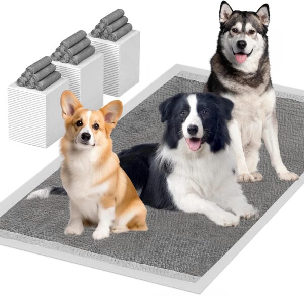 Charcoal Puppy Pads 30" x 36" 40 Count, Disposable Activated Carbon Pee Pads for Dogs, Leak-Proof & Super Absorbent, Thicken Potty Training Pads for Doggie Cats Rabbits, Quick Dry Pet Piddle Pad