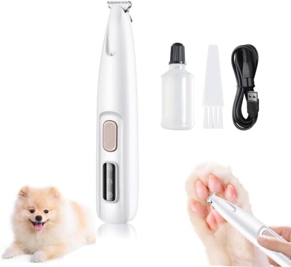 Pet Micro Precision Trimmer,2024 NEW Low Noise Cordless Dog Paw Trimmer, Rechargeable Pet Hair Trimmer for Grooming, Multifunctional Pet Hair Clippers