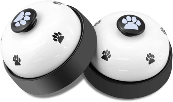 Comsmart Dog Training Bell, Set of 2 Dog Puppy Pet Potty Training Bells, Dog Cat Door Bell Tell Bell with Non-Skid Rubber Base 2 Pack White