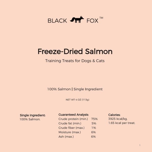 BLACK FOX Freeze-Dried Salmon Training Treats for Dogs and Cats | 280 Treats, 4oz Single Ingredient, Raw, Healthy, All Natural, Human Grade, Recyclable Packaging - Image 3