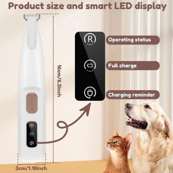 Pet Micro Precision Trimmer,2024 NEW Low Noise Cordless Dog Paw Trimmer, Rechargeable Pet Hair Trimmer for Grooming, Multifunctional Pet Hair Clippers - Image 6