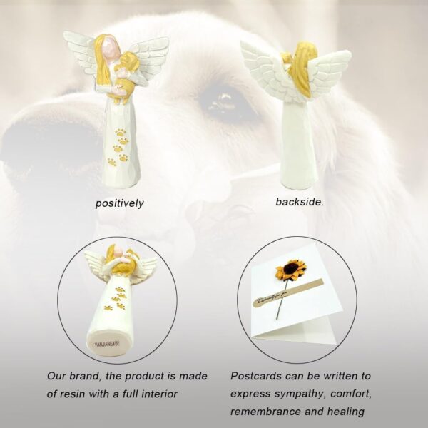 Angel Souvenir pet Ornaments, Dog and cat Souvenir Gifts, Resin Angel Statues, Pet Sympathy Gift,Remembrance Gift for a Grieving Pet Owner,Dog Angel Figurines.Loss of Dog Sympathy Gift, White - Image 6