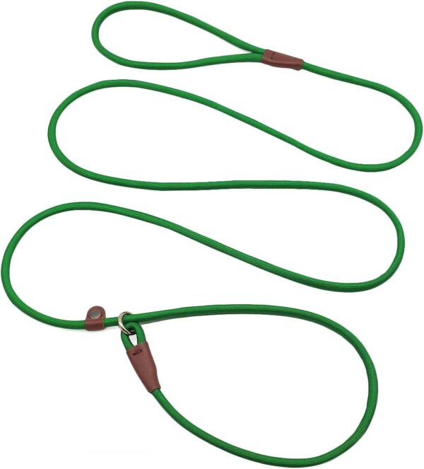 MayPaw Slip Lead Control Leash for Dogs No Pull, 13+ Colors Classic Dog Leash 7FT Pet Slip Leash, 1/4” Rope Leash for Small Medium Animals dark green