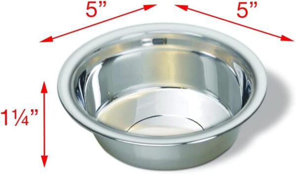 Van Ness Pets Lightweight Stainless Steel Cat Bowl, 8 OZ Food And Water Dish, Natural - Image 2