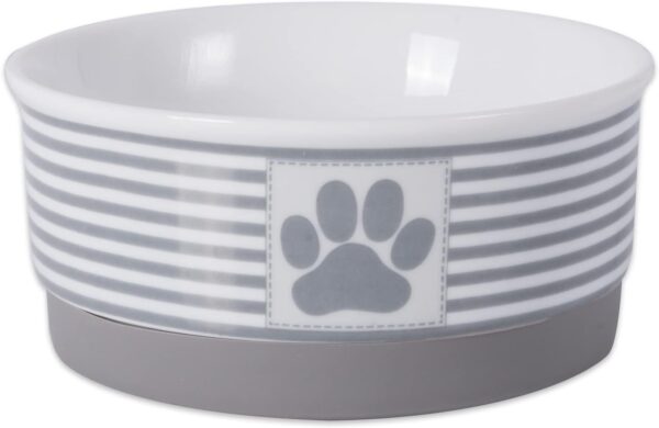 Bone Dry Paw & Patch Ceramic Pet Collection, Small Set, 4.25x2", Gray, 2 Piece - Image 3