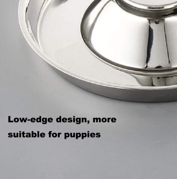 Yudansi Stainless Steel Puppy Weaning Bowls,Cat Bowls for Food Water, Puppy Feeder Bowl Whelping Dishes,Litter Feeding Bowls for Multiple Puppies Cats Eating at Same Time for Small Medium Large Dogs - Image 5